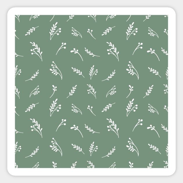 Pattern with herbs and flowers Sticker by DanielK